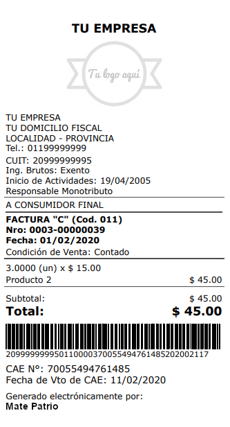factura ticket